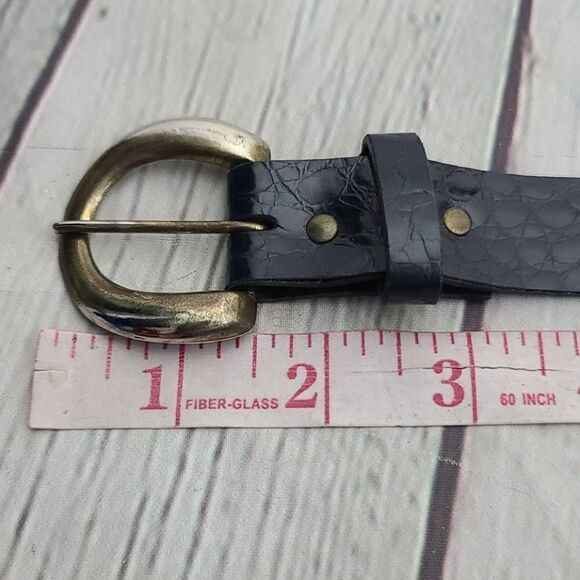 Vintage 80s 90s Midnight Blue Croc Skinny - Picture 5 of 11